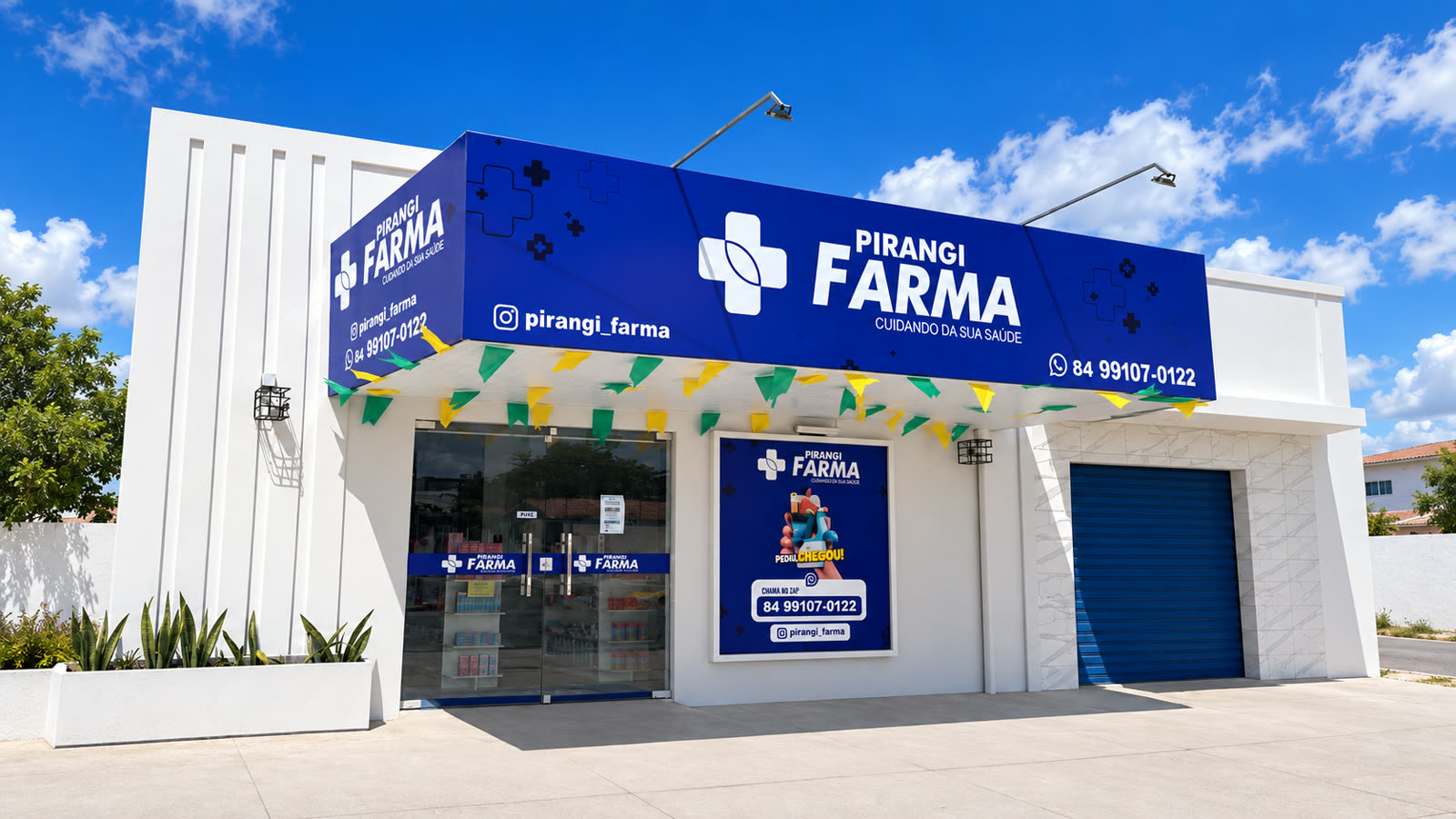 Fachada da Pirangi Farma, sua farmácia no bairro Pirangi em Natal